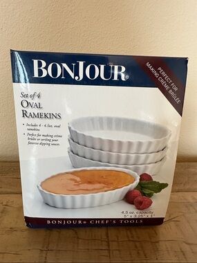 Bonjour White Oval Ramekins - Set of 4